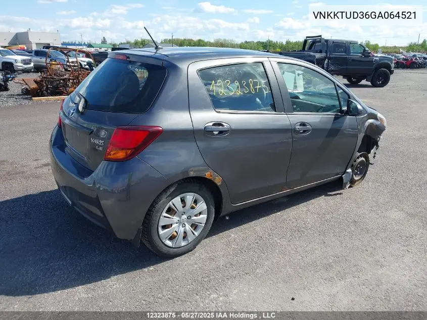 2016 Toyota Yaris L/Le/Se VIN: VNKKTUD36GA064521 Lot: 12323875