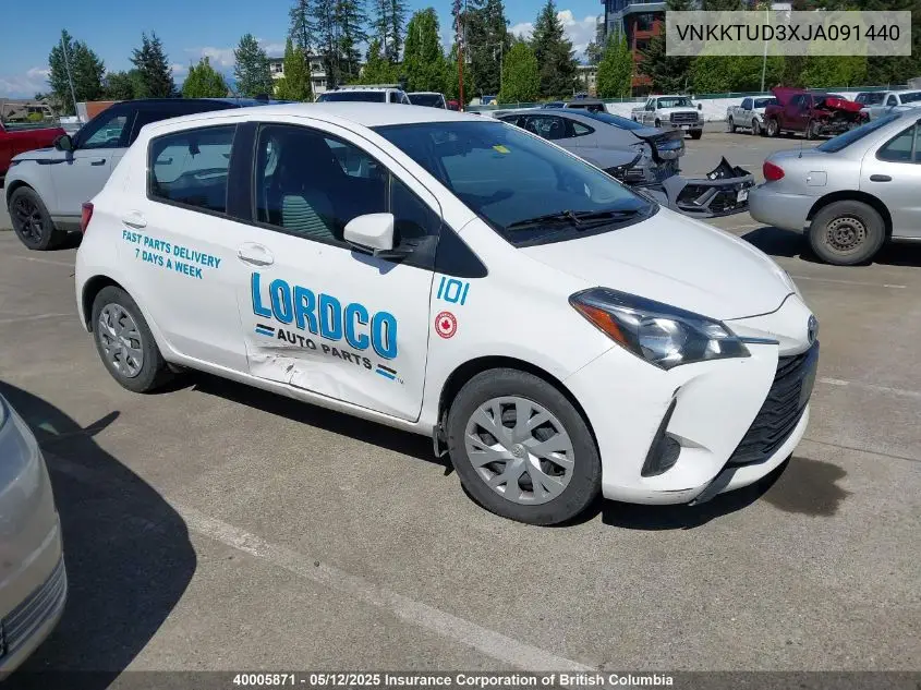 2018 Toyota Yaris VIN: VNKKTUD3XJA091440 Lot: 40005871