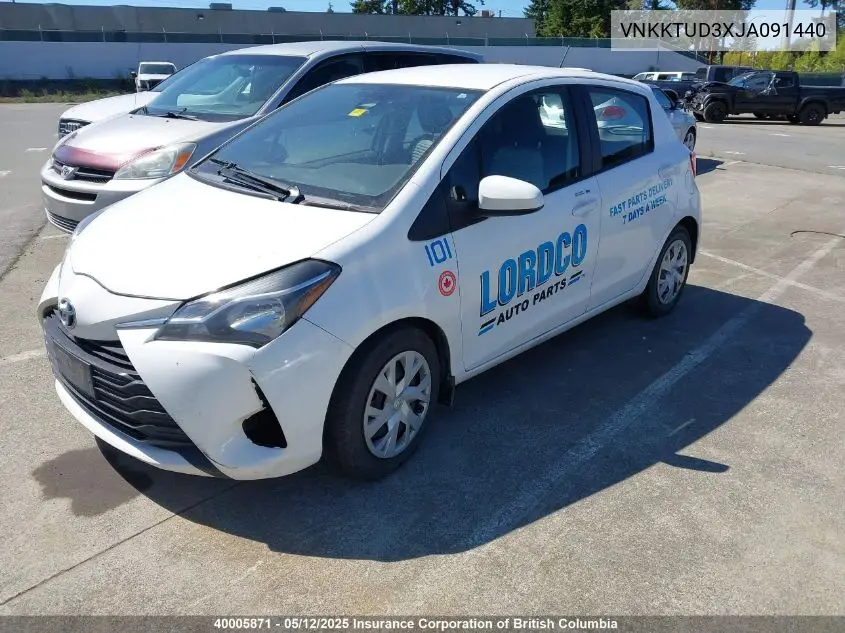 2018 Toyota Yaris VIN: VNKKTUD3XJA091440 Lot: 40005871