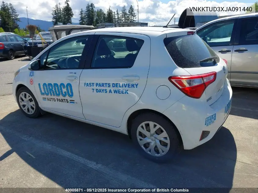 2018 Toyota Yaris VIN: VNKKTUD3XJA091440 Lot: 40005871