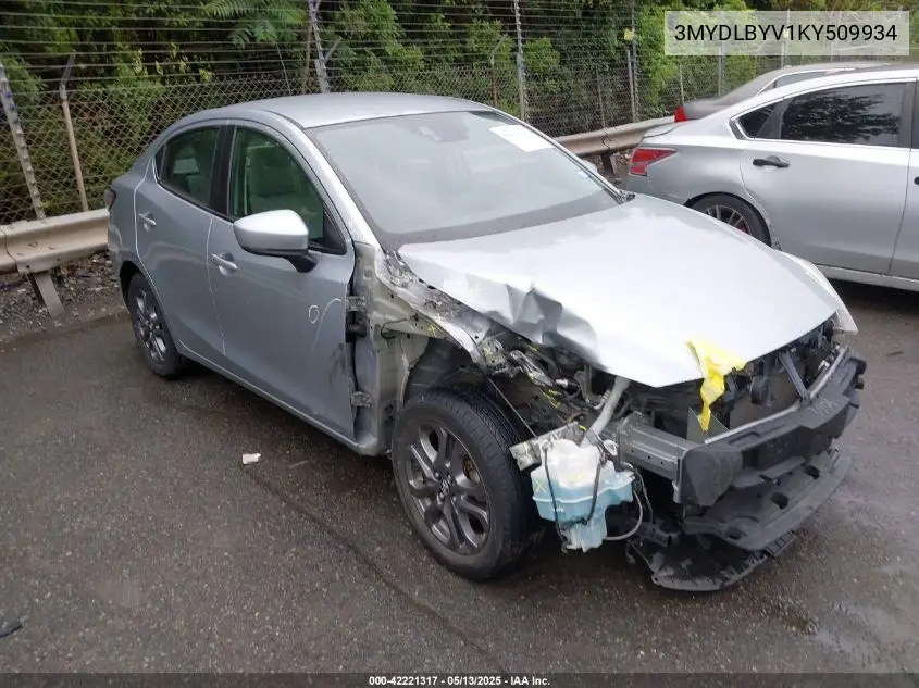 2019 Toyota Yaris Le VIN: 3MYDLBYV1KY509934 Lot: 42221317
