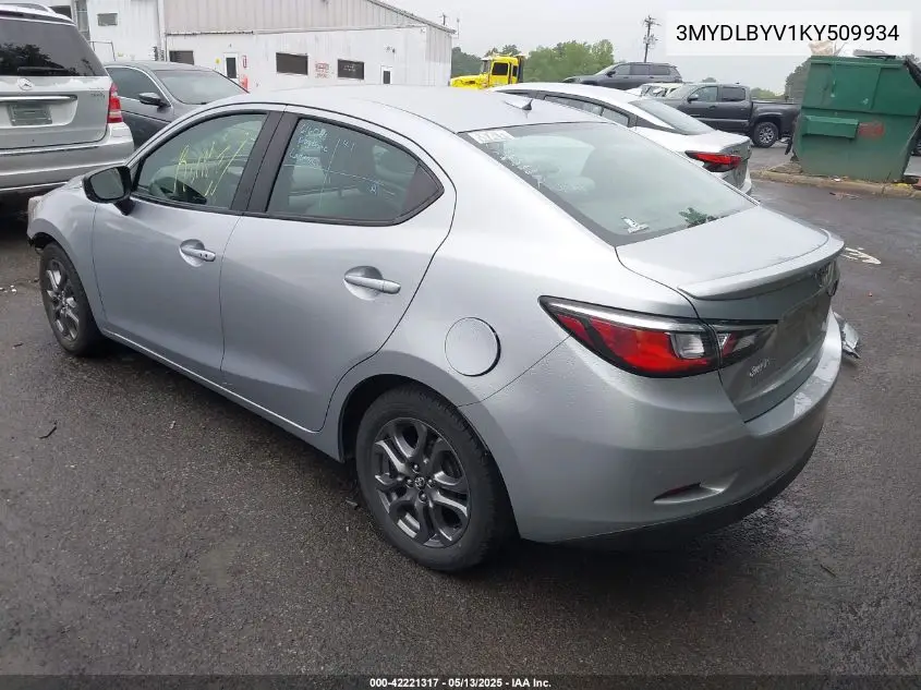 2019 Toyota Yaris Le VIN: 3MYDLBYV1KY509934 Lot: 42221317