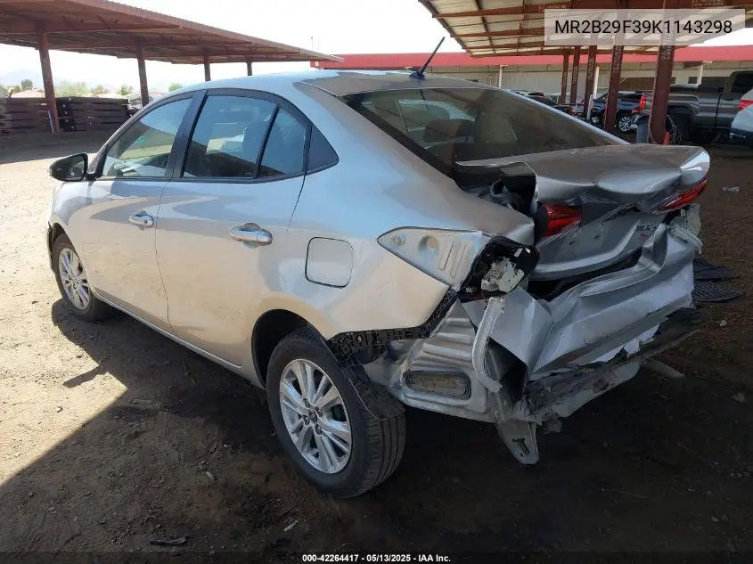 2019 Toyota Yaris VIN: MR2B29F39K1143298 Lot: 42264417