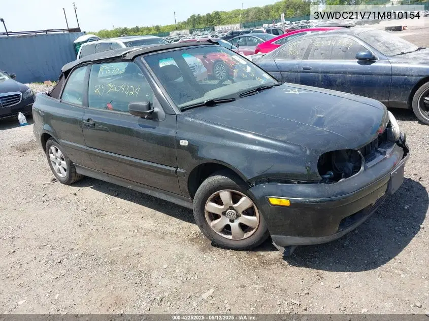 2001 Volkswagen Cabrio Glx VIN: 3VWDC21V71M810154 Lot: 42252025