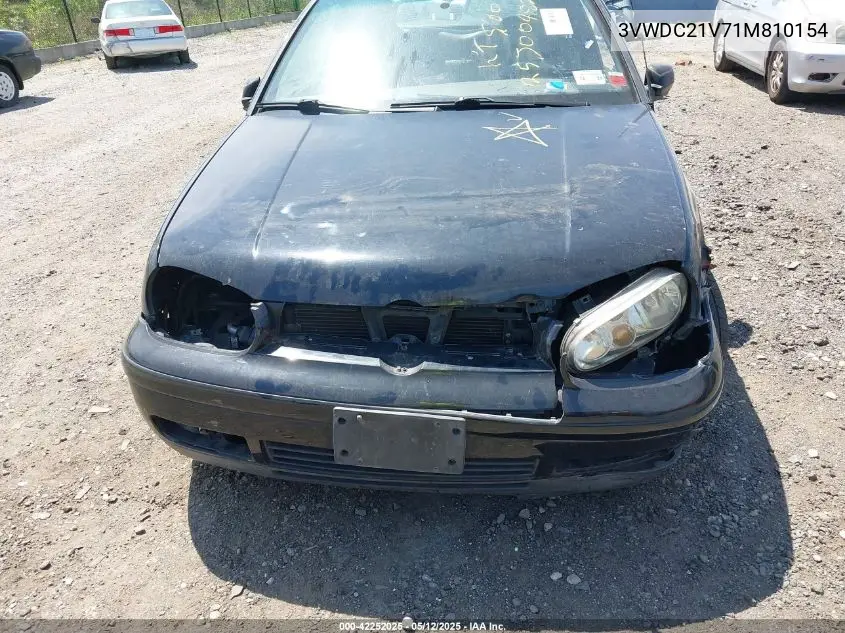 2001 Volkswagen Cabrio Glx VIN: 3VWDC21V71M810154 Lot: 42252025