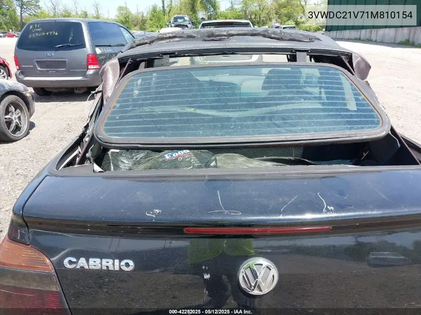 2001 Volkswagen Cabrio Glx VIN: 3VWDC21V71M810154 Lot: 42252025