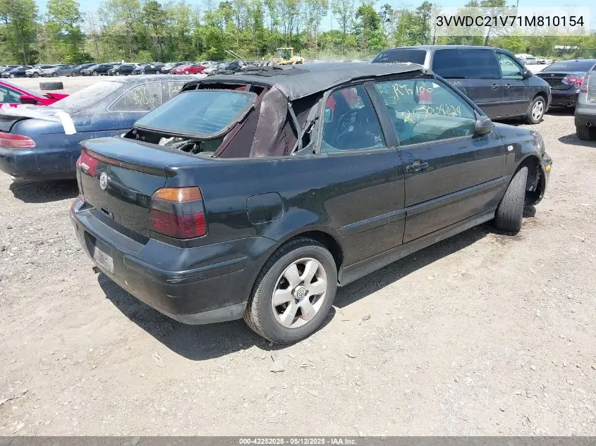 2001 Volkswagen Cabrio Glx VIN: 3VWDC21V71M810154 Lot: 42252025