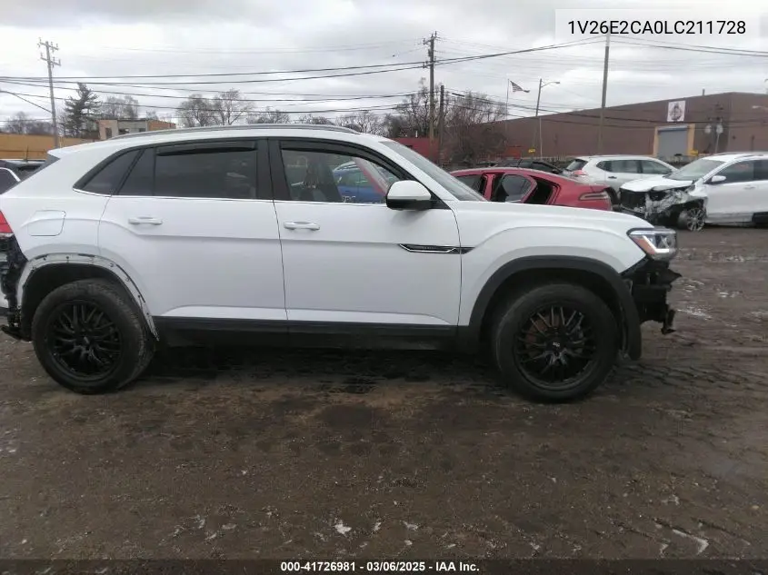 2020 Volkswagen Atlas Cross Sport 3.6L V6 Se W/Technology/3.6L V6 Se W/Technology R-Line VIN: 1V26E2CA0LC211728 Lot: 41726981
