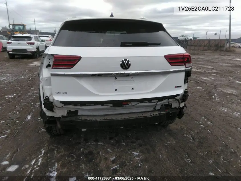 2020 Volkswagen Atlas Cross Sport 3.6L V6 Se W/Technology/3.6L V6 Se W/Technology R-Line VIN: 1V26E2CA0LC211728 Lot: 41726981