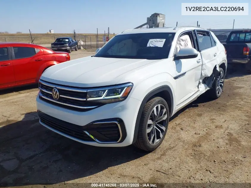 2020 Volkswagen Atlas Cross Sport 3.6L V6 Sel R-Line VIN: 1V2RE2CA3LC220694 Lot: 41745268