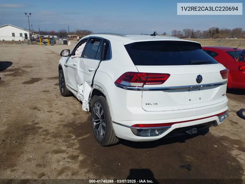 2020 Volkswagen Atlas Cross Sport 3.6L V6 Sel R-Line VIN: 1V2RE2CA3LC220694 Lot: 41745268