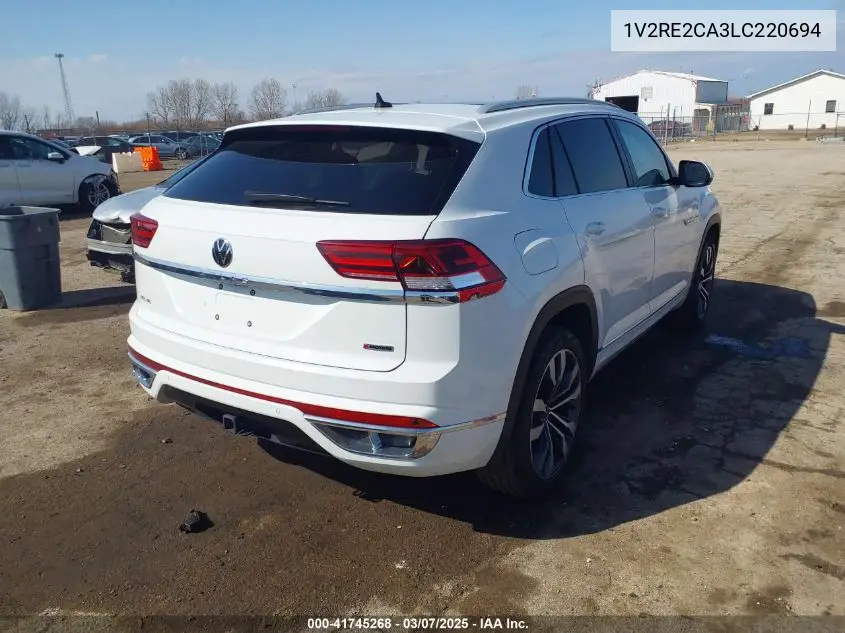 2020 Volkswagen Atlas Cross Sport 3.6L V6 Sel R-Line VIN: 1V2RE2CA3LC220694 Lot: 41745268