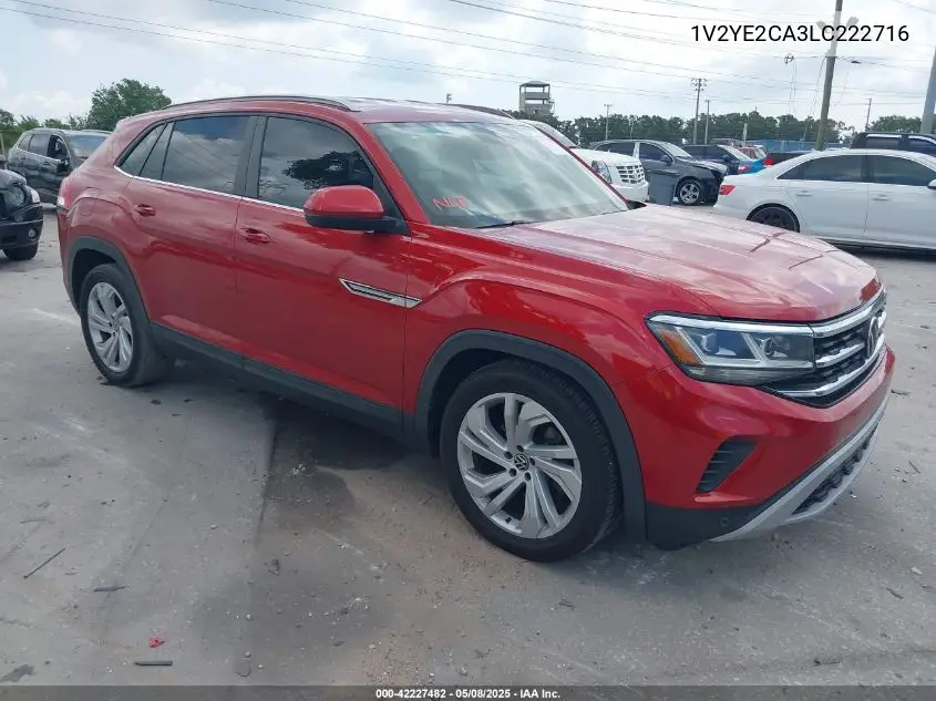 2020 Volkswagen Atlas Cross Sport 3.6L V6 Se W/Technology/3.6L V6 Se W/Technology R-Line VIN: 1V2YE2CA3LC222716 Lot: 42227482