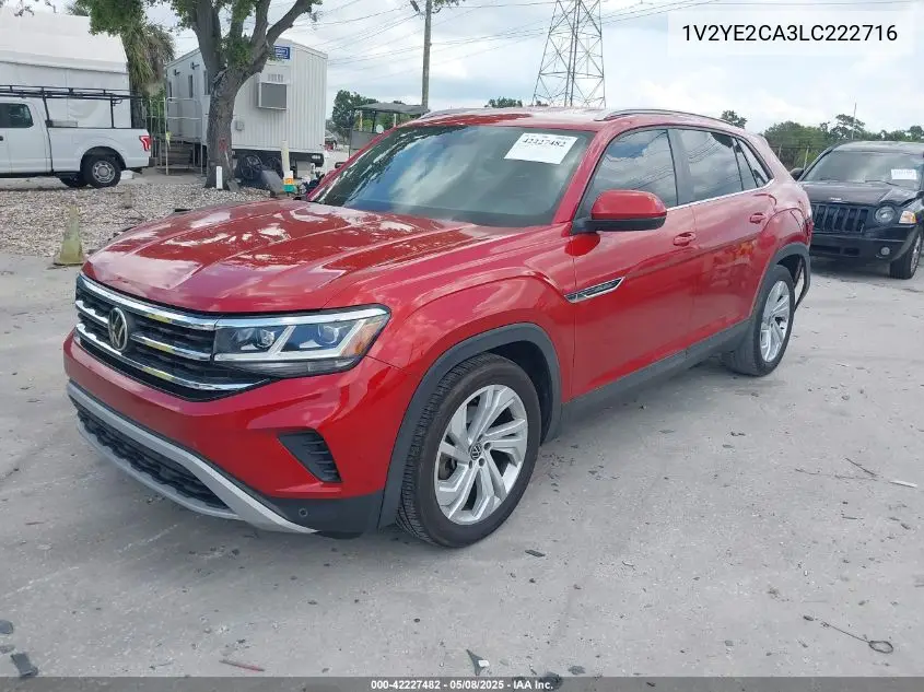 2020 Volkswagen Atlas Cross Sport 3.6L V6 Se W/Technology/3.6L V6 Se W/Technology R-Line VIN: 1V2YE2CA3LC222716 Lot: 42227482