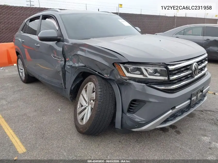 2020 Volkswagen Atlas Cross Sport 3.6L V6 Se W/Technology/3.6L V6 Se W/Technology R-Line VIN: 1V2YE2CA6LC231958 Lot: 42403830