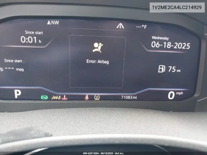 2020 Volkswagen Atlas Cross Sport 3.6L V6 Sel VIN: 1V2ME2CA4LC214929 Lot: 42513284