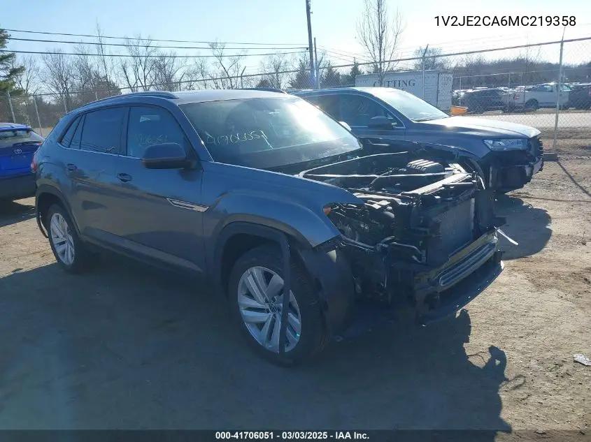 2021 Volkswagen Atlas Cross Sport 3.6L V6 Se W/Technology VIN: 1V2JE2CA6MC219358 Lot: 41706051