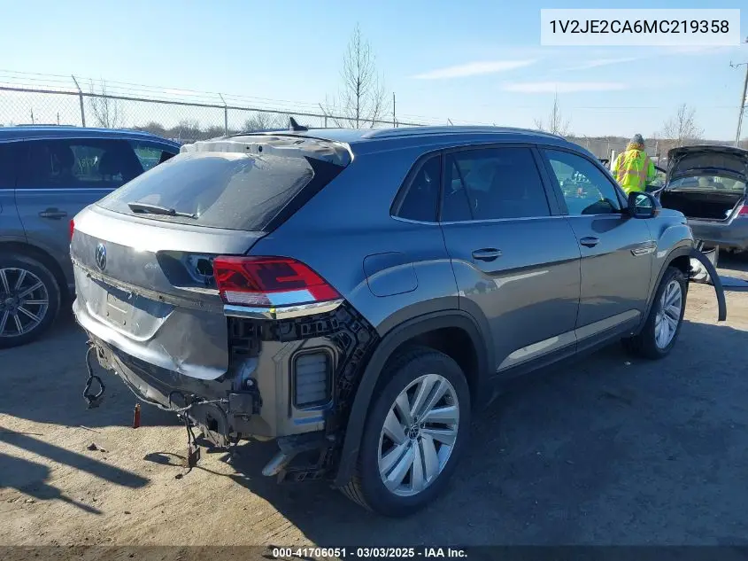 2021 Volkswagen Atlas Cross Sport 3.6L V6 Se W/Technology VIN: 1V2JE2CA6MC219358 Lot: 41706051