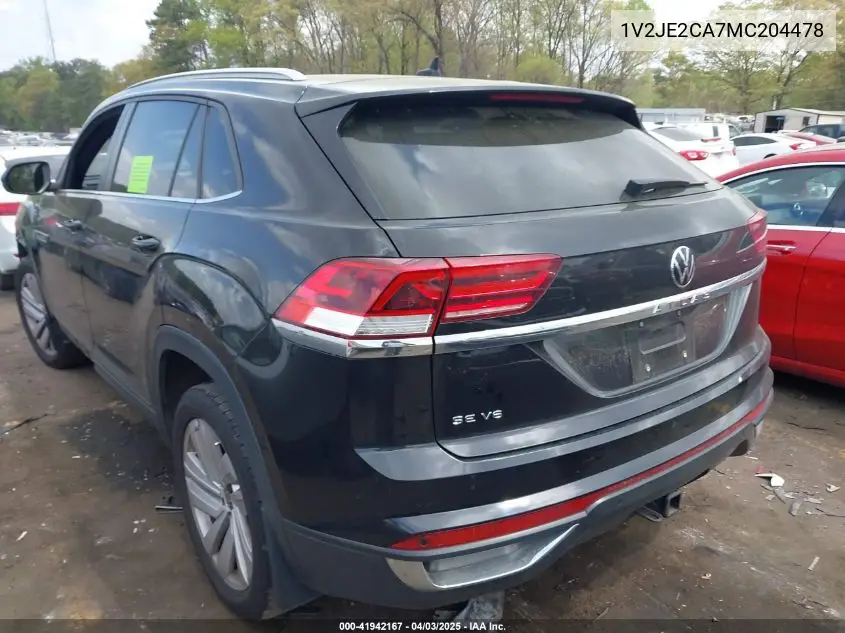 2021 Volkswagen Atlas Cross Sport 3.6L V6 Se W/Technology VIN: 1V2JE2CA7MC204478 Lot: 41942167