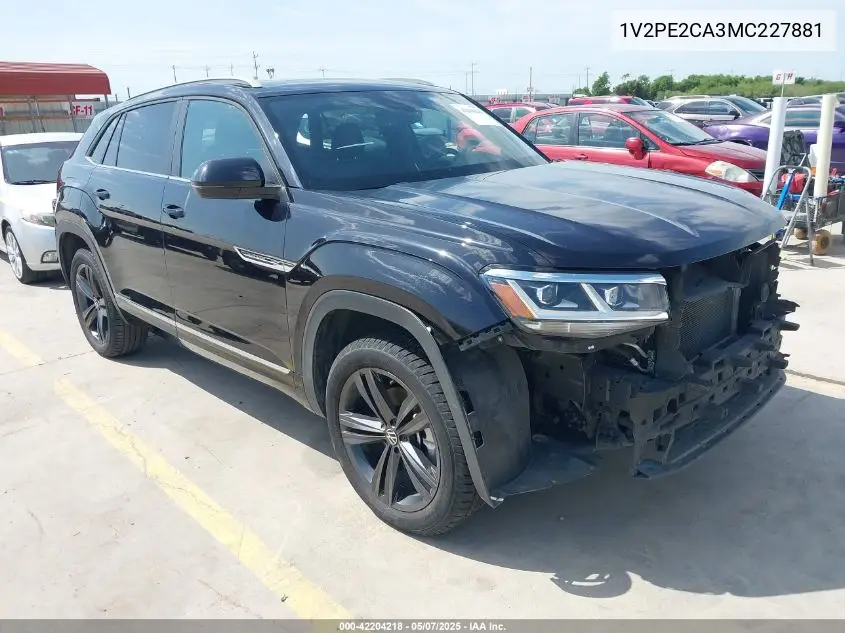 2021 Volkswagen Atlas Cross Sport 3.6L V6 Se W/Technology R-Line VIN: 1V2PE2CA3MC227881 Lot: 42204218