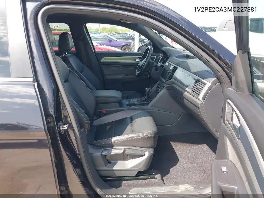 2021 Volkswagen Atlas Cross Sport 3.6L V6 Se W/Technology R-Line VIN: 1V2PE2CA3MC227881 Lot: 42204218