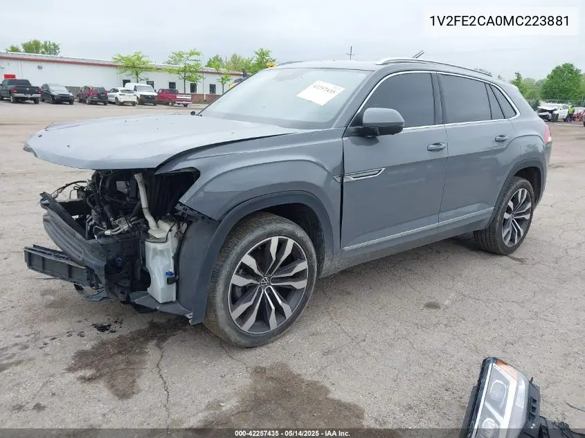 2021 Volkswagen Atlas Cross Sport 3.6L V6 Sel Premium R-Line VIN: 1V2FE2CA0MC223881 Lot: 42257435
