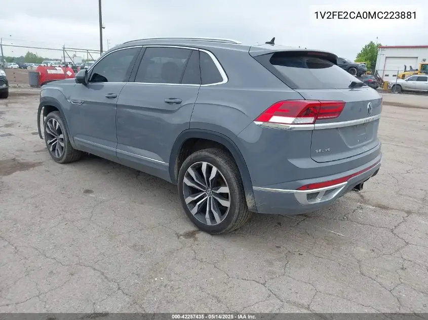 2021 Volkswagen Atlas Cross Sport 3.6L V6 Sel Premium R-Line VIN: 1V2FE2CA0MC223881 Lot: 42257435
