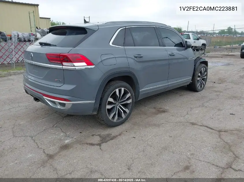 2021 Volkswagen Atlas Cross Sport 3.6L V6 Sel Premium R-Line VIN: 1V2FE2CA0MC223881 Lot: 42257435