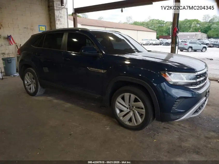 2021 Volkswagen Atlas Cross Sport 2.0T Se W/Technology VIN: 1V2KC2CA7MC204345 Lot: 42307519
