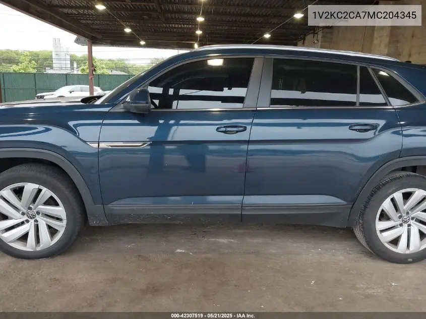 2021 Volkswagen Atlas Cross Sport 2.0T Se W/Technology VIN: 1V2KC2CA7MC204345 Lot: 42307519