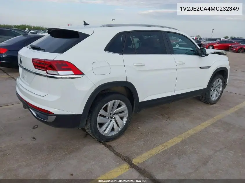 2021 Volkswagen Atlas Cross Sport 3.6L V6 Se W/Technology VIN: 1V2JE2CA4MC232349 Lot: 42315381