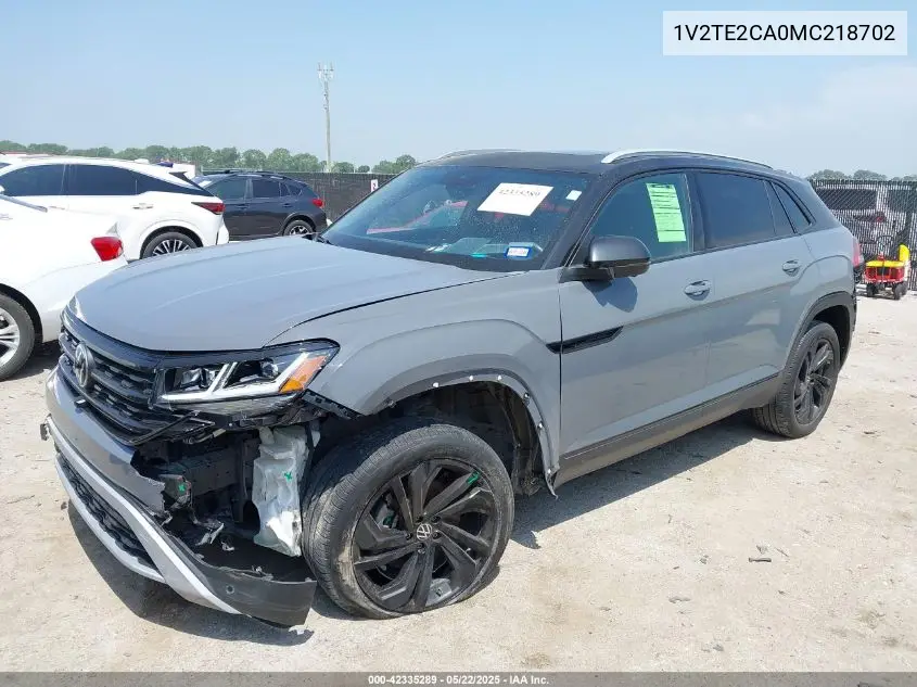 2021 Volkswagen Atlas Cross Sport 3.6L V6 Sel Premium VIN: 1V2TE2CA0MC218702 Lot: 42335289