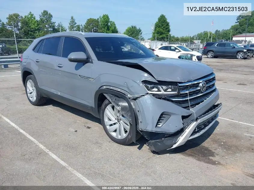 2021 Volkswagen Atlas Cross Sport 3.6L V6 Se W/Technology VIN: 1V2JE2CA5MC231503 Lot: 42439557