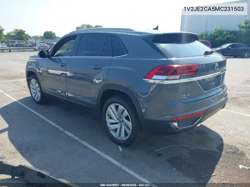 2021 Volkswagen Atlas Cross Sport 3.6L V6 Se W/Technology VIN: 1V2JE2CA5MC231503 Lot: 42439557