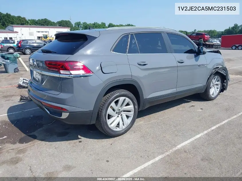 2021 Volkswagen Atlas Cross Sport 3.6L V6 Se W/Technology VIN: 1V2JE2CA5MC231503 Lot: 42439557