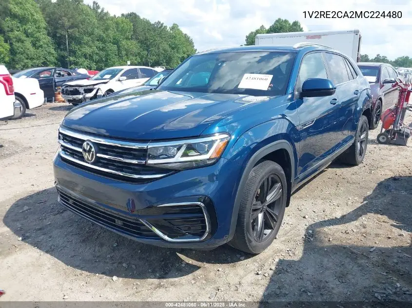 2021 Volkswagen Atlas Cross Sport 3.6L V6 Se W/Technology R-Line VIN: 1V2RE2CA2MC224480 Lot: 42481060