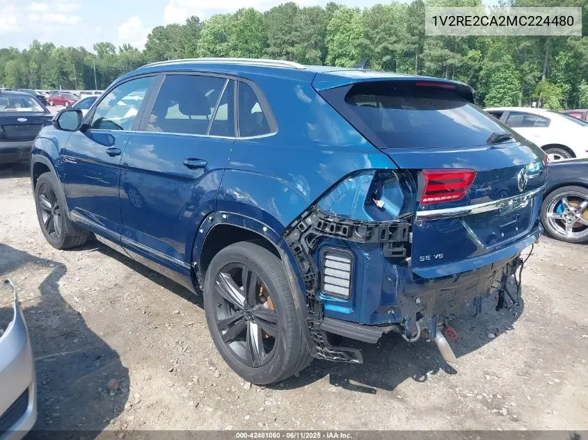 2021 Volkswagen Atlas Cross Sport 3.6L V6 Se W/Technology R-Line VIN: 1V2RE2CA2MC224480 Lot: 42481060