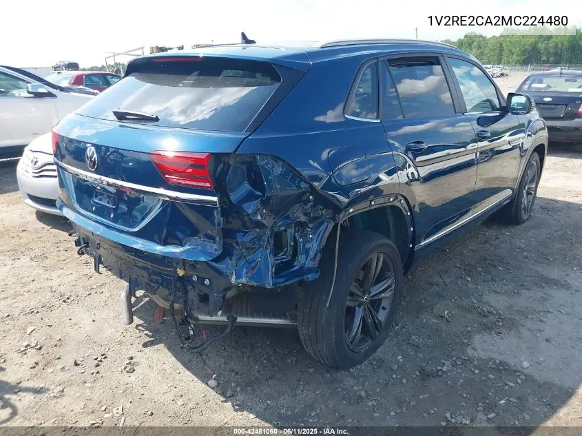 2021 Volkswagen Atlas Cross Sport 3.6L V6 Se W/Technology R-Line VIN: 1V2RE2CA2MC224480 Lot: 42481060