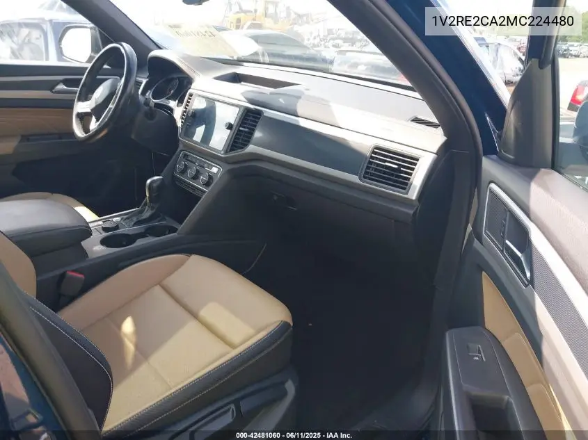 2021 Volkswagen Atlas Cross Sport 3.6L V6 Se W/Technology R-Line VIN: 1V2RE2CA2MC224480 Lot: 42481060