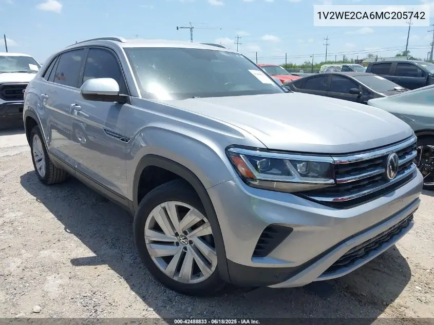 2021 Volkswagen Atlas Cross Sport 3.6L V6 Se W/Technology VIN: 1V2WE2CA6MC205742 Lot: 42488833