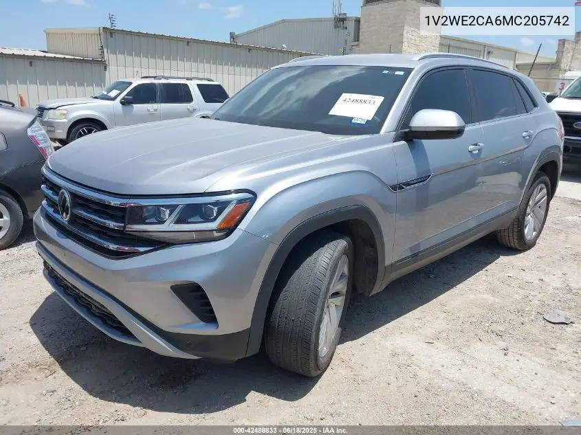 2021 Volkswagen Atlas Cross Sport 3.6L V6 Se W/Technology VIN: 1V2WE2CA6MC205742 Lot: 42488833
