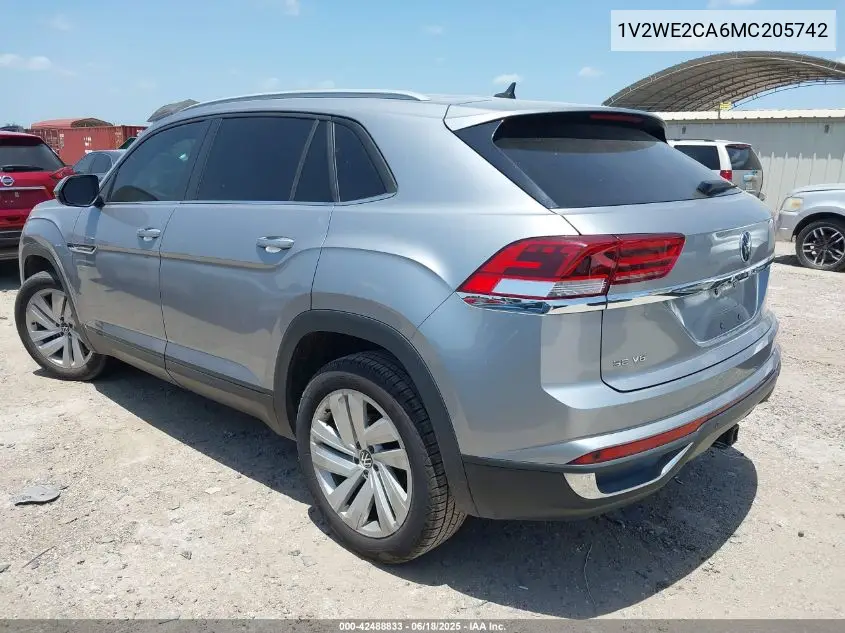 2021 Volkswagen Atlas Cross Sport 3.6L V6 Se W/Technology VIN: 1V2WE2CA6MC205742 Lot: 42488833