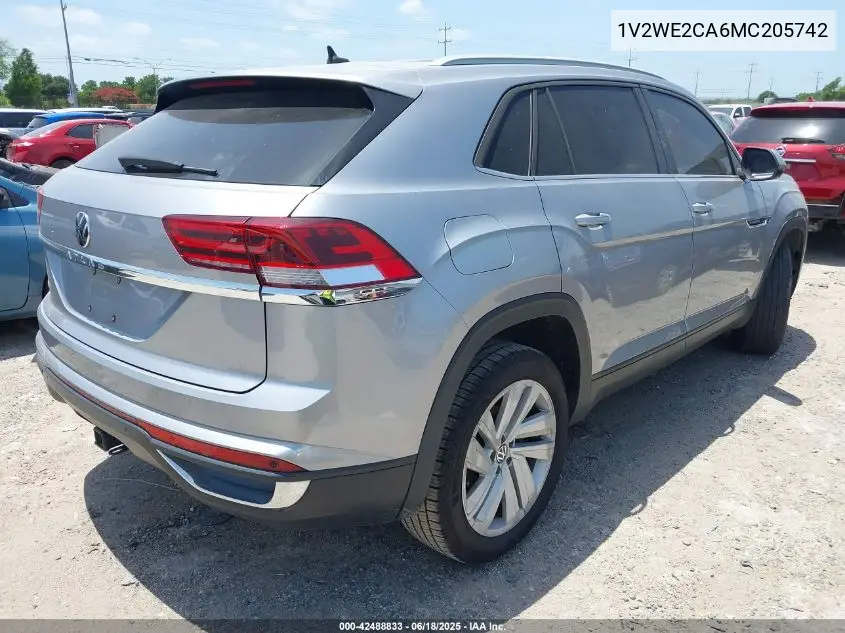 2021 Volkswagen Atlas Cross Sport 3.6L V6 Se W/Technology VIN: 1V2WE2CA6MC205742 Lot: 42488833