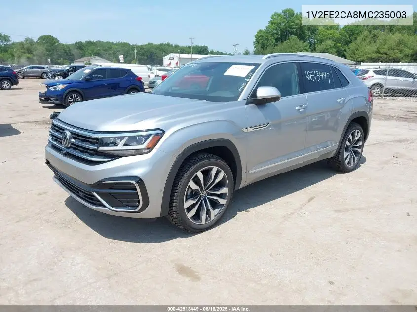2021 Volkswagen Atlas Cross Sport 3.6L V6 Sel Premium R-Line VIN: 1V2FE2CA8MC235003 Lot: 42513449