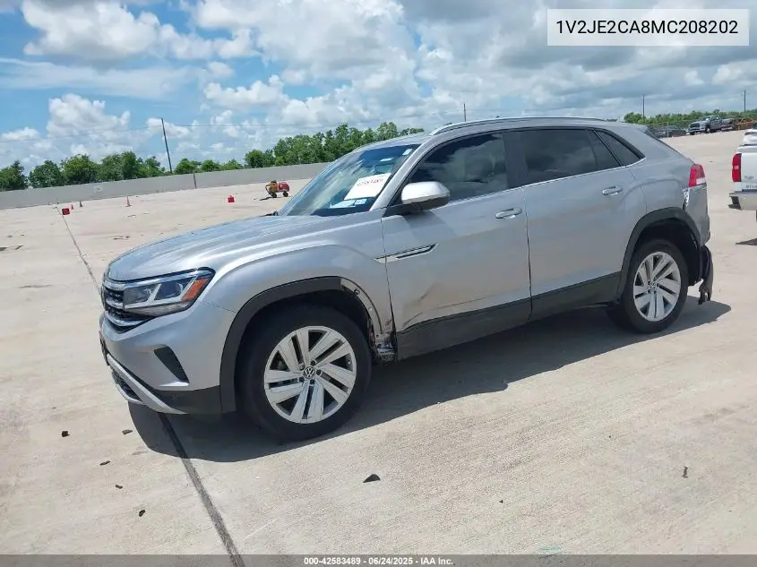 2021 Volkswagen Atlas Cross Sport 3.6L V6 Se W/Technology VIN: 1V2JE2CA8MC208202 Lot: 42583489