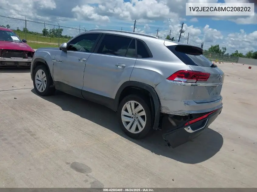 2021 Volkswagen Atlas Cross Sport 3.6L V6 Se W/Technology VIN: 1V2JE2CA8MC208202 Lot: 42583489