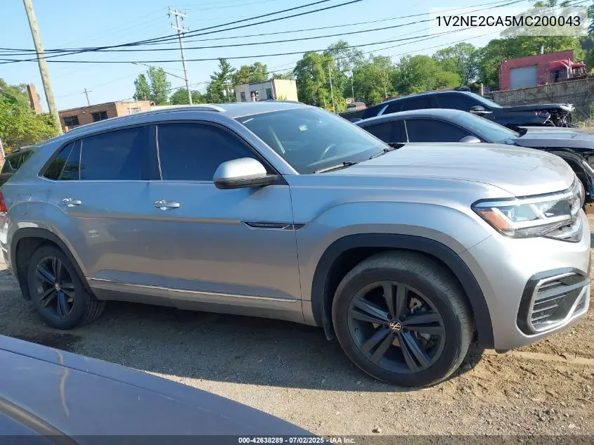 2021 Volkswagen Atlas Cross Sport 3.6L V6 Se W/Technology R-Line VIN: 1V2NE2CA5MC200043 Lot: 42638289