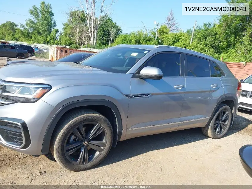 2021 Volkswagen Atlas Cross Sport 3.6L V6 Se W/Technology R-Line VIN: 1V2NE2CA5MC200043 Lot: 42638289