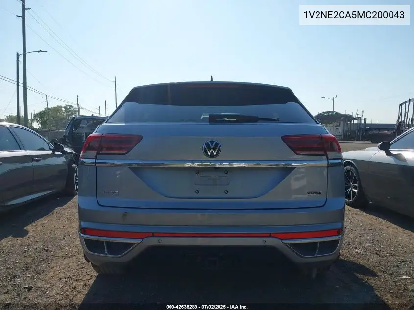 2021 Volkswagen Atlas Cross Sport 3.6L V6 Se W/Technology R-Line VIN: 1V2NE2CA5MC200043 Lot: 42638289
