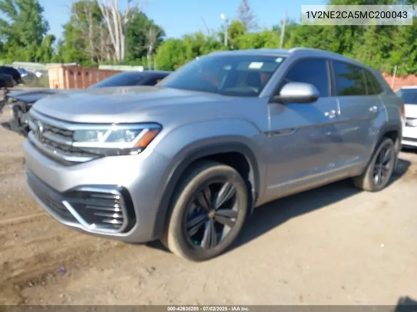 2021 Volkswagen Atlas Cross Sport 3.6L V6 Se W/Technology R-Line VIN: 1V2NE2CA5MC200043 Lot: 42638289